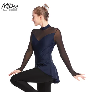 MiDee ג ' אז לרקוד תחפושות למבוגרים סרבל התעמלות בגדים עם שרוולים ארוכים Pantskirt בגד גוף לתחרות ביצועי Dancewear הבמה.