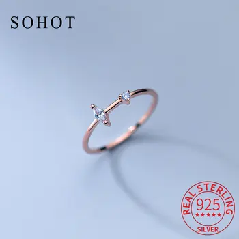 אופנה 925 כסף סטרלינג מצופה סיבוב קרוס הטבעת לנשים תכשיטים יפים Hiphop מינימליסטי אביזרים