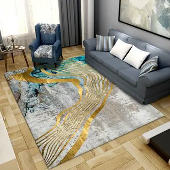 הסלון לחדר השינה יוקרה גדולות שטיח מודרני מופשט מינימליסטי דפוס השיש שטיחים בבית החלקה אנטי עכירות ערך מחצלת