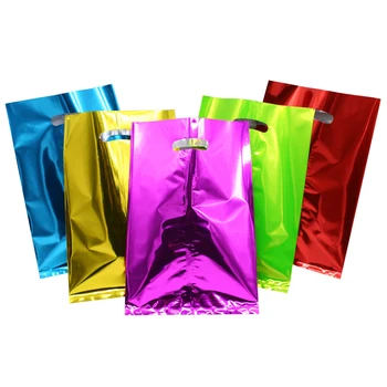 צבעוני שקיות מתנה ידיות שקית פלסטיק למסיבות קניות שקית אריזה חתונה קישוט 10pcs/lot