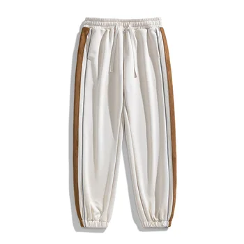 חדש האביב סגנון זמש מזדמנים מכנסיים גברים של החדרת אור אחורי הרצועה קמץ רגל Haren המכנסיים